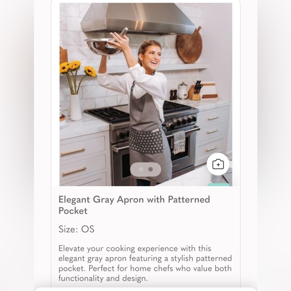 Sand Cloud Gray Apron with Geometric Pocket 100% organic cotton made in Turkey